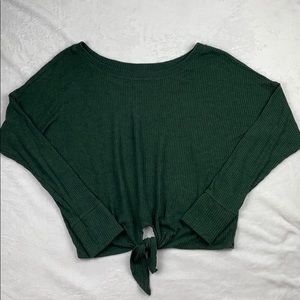 Abercrombie & Fitch Wide Neck Knot Front Top